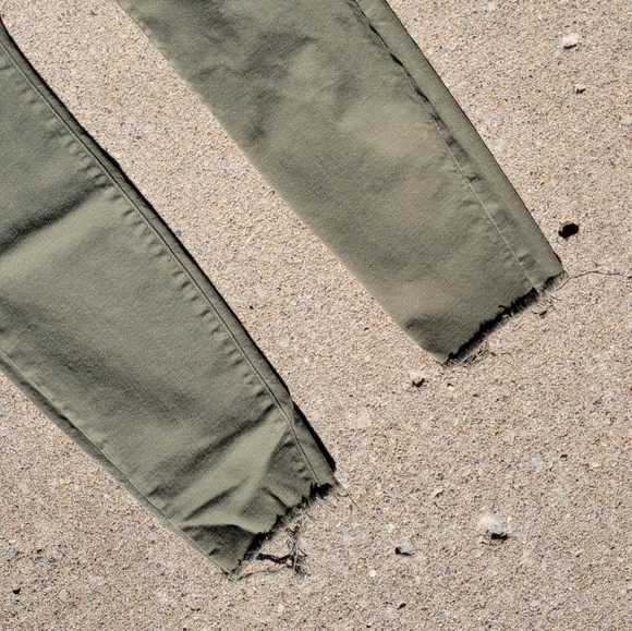 Olive Tommy Jeans High Rise Skinny Button Fly Raw Hem Stretch Green 4 - Picture 5 of 9